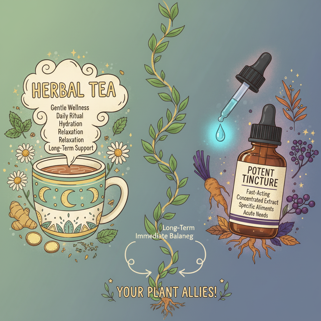 Cup of tea vs a dropper bottle of tincture